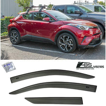 Extreme Online Store EOS Visors Replacement for 2018-Present Toyota C-HR | JDM Mugen Style Smoke Tinted Side Vents Rain Guard Window Deflectors