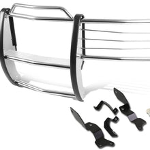 Replacement for Chevy Silverado 1500-3500 HD Front Bumper Protector Brush Grille Guard (Chrome)