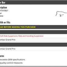 Rear Stabilizer Sway Bar - Compatible with 1997-2008 Pontiac Grand Prix
