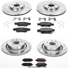 Power Stop K2862 Front & Rear Brake Kit with Drilled/Slotted Brake Rotors and Z23 Evolution Ceramic Brake Pads
