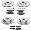 Power Stop K2862 Front & Rear Brake Kit with Drilled/Slotted Brake Rotors and Z23 Evolution Ceramic Brake Pads