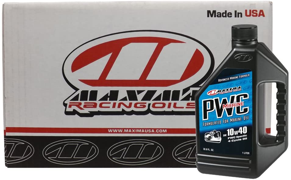 Maxima CS14901-12PK PWC Marine 4T 10W-40 Engine Oil - 1 Liter Bottle, (Case of 12)