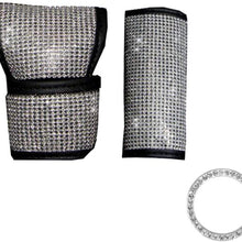 Fashowlife Car Bling Gear Shift Knob Cover & Handbrake Cover Set Crystal Diamond Auto Car Decoration Accessories Stick Protector for Women Men