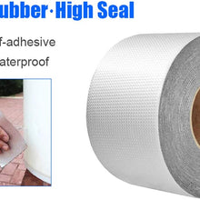 WELSTIK Super Waterproof Tape Aluminum Butyl Rubber Repair Foil Tape for Roof Leak, Surface Crack, Window Sill Gap, Pipe Rupture, Boat Sealing, Etc (4Inch x 16.4Feet)