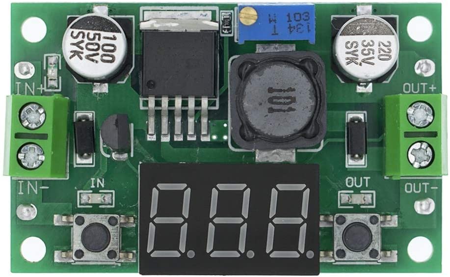 ZEFS--ESD Electronic Module 3A DC-DC Voltage Adjustable Step-Down Power Module + Red LED Voltmeter LM2596S-ADJ 4-40V to 3.3V/5V/9V/12V/24V