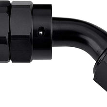 EVIL ENERGY 6AN Straight Swivel Hose End Fitting for Braided Fuel Line Aluminum Black 2PCS