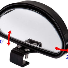 WildAuto Blind Spot Mirrors, Adjustable Car Auxiliary Universal Wide Angle Mirror for Universal Cars (Black-2pcs)