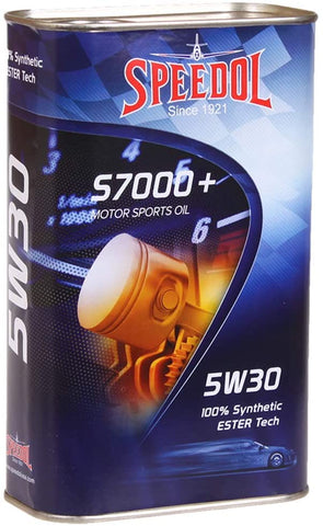 Speedol S7000+ Performance Racing 5W-30 Full Synthetic Ester Tech Engine Oil 1.06 Quart (1 Liter) | Premium Tin Packaging | Extreme Performance 100% Synthetic Motor Oil for Sport Bikes, Cars, Vehicles