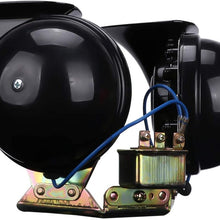 BESPORTBLE 2Pcs Car Horn Loud Black Snail Car Horn 12V Loud Dual Tone Electric Horn Vehicle Air Horn Speaker for Car Cart Truck Motorcycle