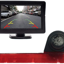 HD Waterproof Night Vision Color Rear View Brake Light Third Roof Top Mount Lamp Reverse Backup Camera for Transit 3 Brake Light 2012-2016 (Reversing Camera+7" inch Monitor)