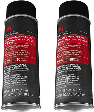 3M 38808 Headliner and Fabric rMHrh Adhesive, 18.1 Oz (2 Pack)