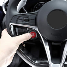 YUECHI for Alfa Romeo Giulia Stelvio 2017 2018 Carbon Fiber Style ABS Plastic Car Start Engine Stop Cover Trim