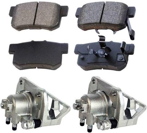 Prime Choice Auto Parts SCD1086-BC30304PR Rear Brake Calipers and Ceramic Brake Pads