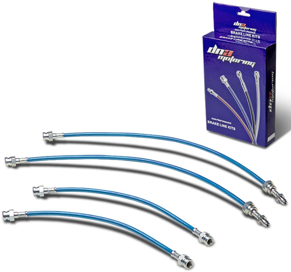 Replacement for Mazda RX-7 Stainless Steel Hose Brake Line Set (Blue) -Rear Drum FB 12A (Blue)