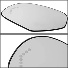 Driver/Left Side Door Rear View Mirror Glass Lens w/Heater+LED Turn Signal Replacement for 07-14 Avalanche/Silverado/Sierra