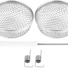 Vent Grille Cover, 2pcs Stainless Steel Vent Bug Furnace Screen Cover for Camper Trailer RV with Spring Fasteners