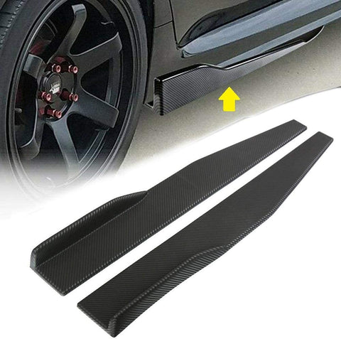 S SIZVER Universal Carbon Style Side Skirt Rocker Splitters Diffuser Winglet Wind 31