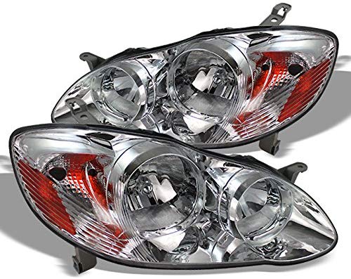 For 03-08 Toyota Corolla Headlights Front Head Lamps Direct Replacement Pair Left + Right Completed Set