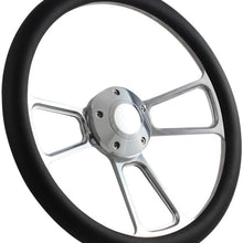 5-bolt Steering Wheel 14 Inch Aluminum with Black Wrap and Horn
