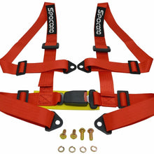 Spocoro SB-0204RD-BK-1 4 Point Racing Safety Harness Buckle with 2" Straps,Red (Pack of 1)