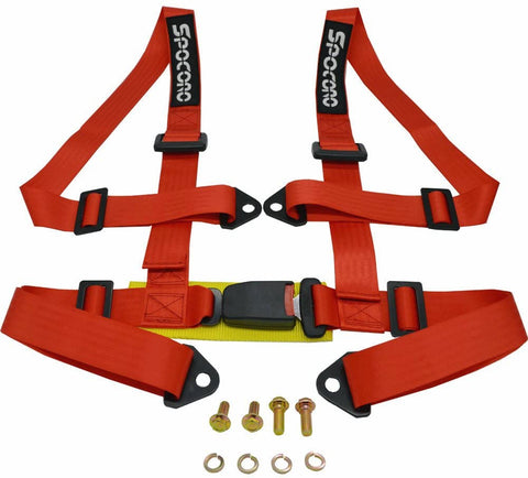 Spocoro SB-0204RD-BK-1 4 Point Racing Safety Harness Buckle with 2