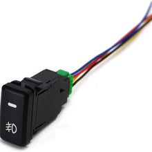 iJDMTOY (1) Factory Style 4-Pole 12V Push Button Switch w/LED Background Indicator Lights For Fog Lights, DRL, LED Light Bar, etc (39mm Standard Size)