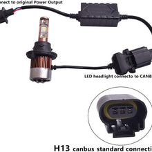 H13 LED Headlight Decoder Warning Error Canceller Anti Flicker Canbus Resistor Adapter - 2Pack