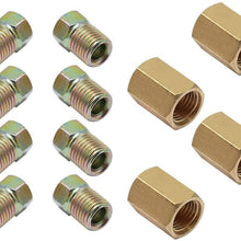 12 Pieces Brake Line Fittings Assortment for 3/16" Tube,3/8 Inch-24 Threads (4 Unions, 8 Nuts)