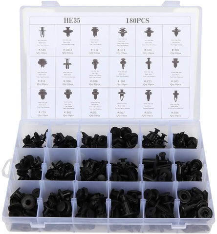 ECCPP Car Clips Pushtype Retainer Clips Kit with 18 Sizes Panel Trim Fasteners Rivet Kits Fit for GM for TOYOTA Honda Ford Chrysler,180Pcs