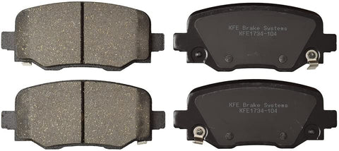 KFE KFE1734-104 Ultra Quiet Advanced Premium Ceramic Brake Pad Rear Set Compatible with: 2015-2017 Chrysler 200; 2014-2017 Jeep Cherokee