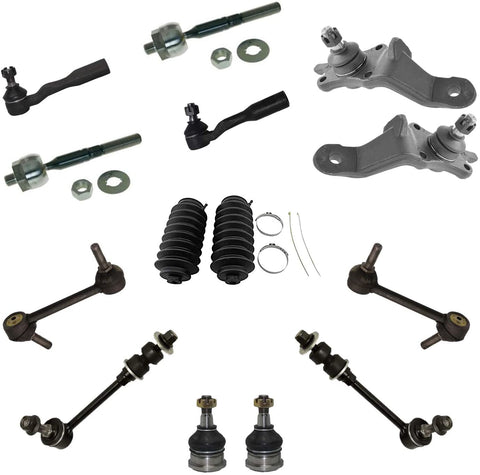 Detroit Axle Replacement for 2001-2002 Toyota Sequoia Front & Rear Sway Bars Lower Ball Joints Tie Rods - 14pc Set