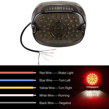 Harley Davidson Smoked LED Tail Light Brake Turn Signal Lights for 2002-2010 FXST Models Harley Sportster 1200 Dyna Smoke Lens Lay Down Style