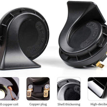 FARBIN Waterproof Auto Horn 12V Car Horn Loud Dual-Tone Electric Snail Horn Kit with 2Pcs Adapter Wiring Harness Pigtail Socket for Audi