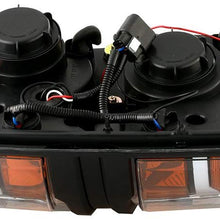 SCITOO Headlight Assembly Kit for Chevy Silverado 2014 2015 Projector DRL Black Housing Clear Lens Headlight Lamps Pair LH+RH