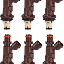 Fuel Injectors 6pcs/Set Replacement Fuel Injectors Engine Part Fit for 1999-2004 Toyota 4Runner Tacoma Tundra 3.4L V6, Replaces 23250-62040 23209-62040 (Brown)