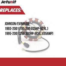 JETUNIT Stator 6/8 Cyl 35Amp For Johnson Evinrude 185-200-225-250-300HP 584643 763779 18-5862 18-5877 173-4643