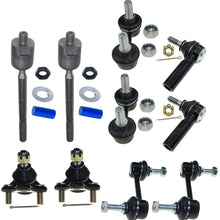 DLZ 10 Pcs Suspension Kit-2 Front Lower Ball Joint 2 Inner 2 Outer Tie Rod End 2 Front 2 Rear Sway Stabilizer Bar Link Compatible With Corolla 1993-2002 ES2382 EV303 K9742 K9545 K90124