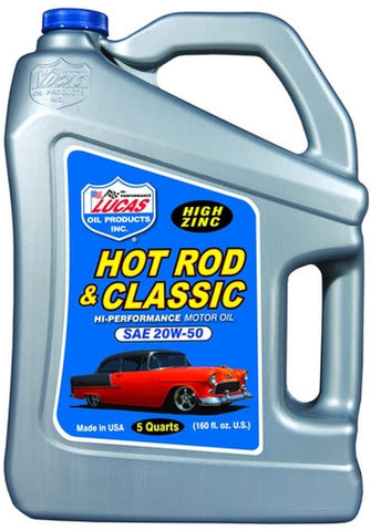 Lucas Oil 10684-3PK 20W-50 Petroleum Oil - 5 Quart Jug, (Case of 3)