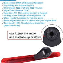Super HD 1280x720 Pixels 1000 TV Lines 3rd Brake Light Reversing Camera Brake lamp Parking Camera Back up for Mercedes Benz Vito W447 Kasten Tourer V260 Mixto 3 ab 2014+7" car Reverse Monitor