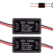 iBrightstar 9-30V Flashing Strobe Blinking Controller Flasher Module for LED Brake Light Tail Stop Light High Mount/3rd Brake Lights - 2Pack