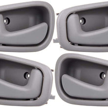 LUJUNTEC Interior Door Handles Driver Passenger Side Replacement for 1998-2002 Toyota Corolla Texture Grey(4pcs)