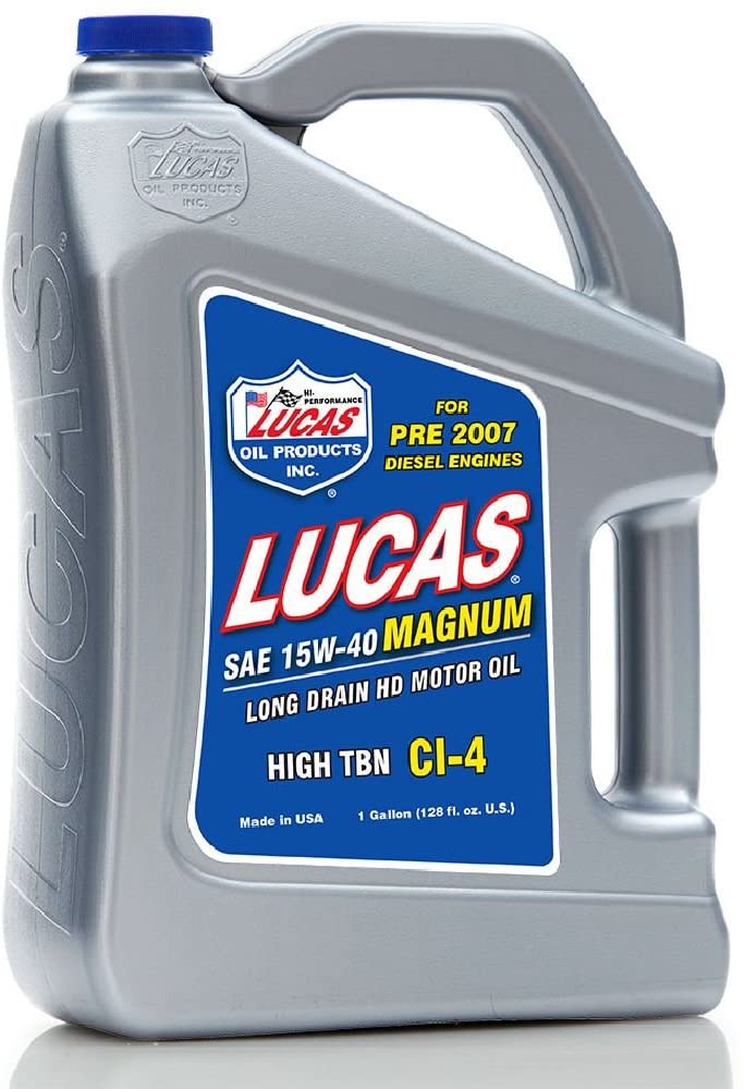 Lucas Oil 10076-PK4 15W-40 Magnum High TBN Truck Oil - 1 Gallon Jug (Pack of 4)