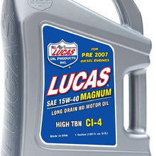 Lucas Oil 10076-PK4 15W-40 Magnum High TBN Truck Oil - 1 Gallon Jug (Pack of 4)