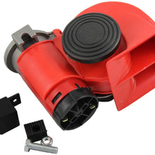 JDMSPEED New Nautilus Super Loud 12v Red Twin Auto Machine Air Horn 139dB Universal ATV