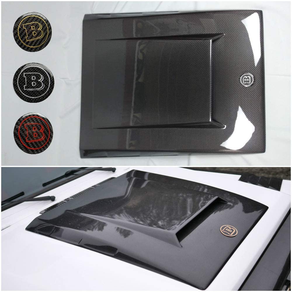 KubaY-Design Mercedes-Benz W463 G-Class G63 G55 G500 G-Wagon Brabus Style Pure Carbon Fiber Hood Bonnet Scoop with Badge Emblem Logo