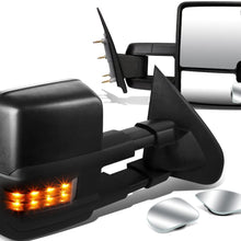 Replacement for Silverado/Sierra K2XX Heated Power Smoked Signal Extendable Towing Side+Corner Blind Spot Mirror