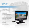 Pyle PLCMTR72 Weatherproof Rearview Backup Camera and Monitor Video System for Bus, Truck, Trailer and Van (2 Cams, 7'' Monitor, Dual DC 12-24V), Black