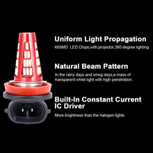 cciyu White 6000k H11 H8 H16 LED Bulbs 48SMD LED Bulbs Replacement for Fog Light,4Pack