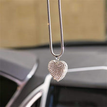 Clear Bling Car Rear View Mirror pendant White Crystal Heart-shaped Prism Hanging Car Home Decoration Suncatcher Car intertior Accessories for Women Car (Diamond Heart-shaped)