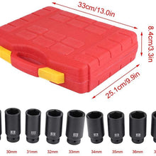 Hub Nut Hex Socket Set,Deep Spindle Axle Nut Impact Socket Set, Drive Deep Impact Socket Set, 29mm 30mm 31mm 32mm 33mm 34mm 35mm 36mm 38mm with 1/2-Inch Drive - 9Pcs Socket Set